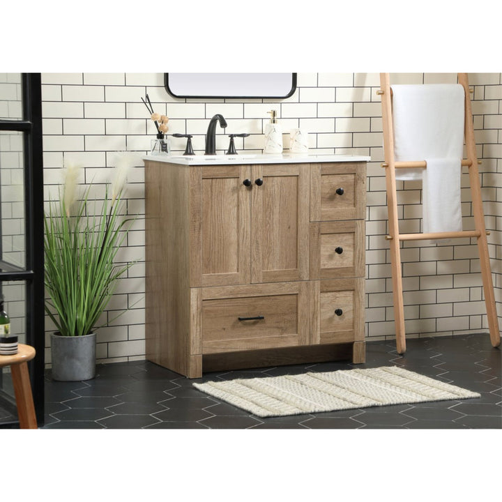 Melina 32" Single Bathroom Vanity Set Union Rustic Base Finish: Natural Oak