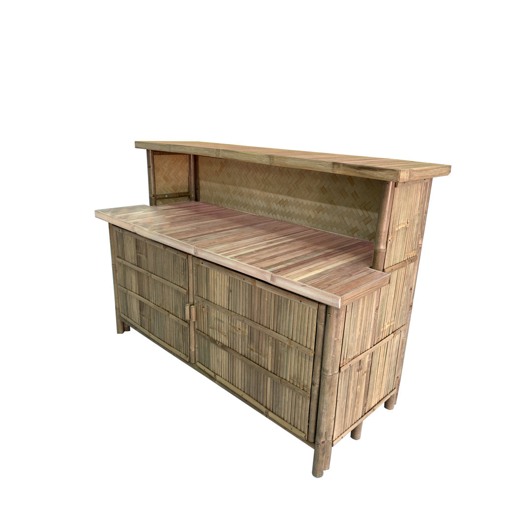 Bamboo Bar Counter With Door, 24"w X 64"l X 44"h MGP