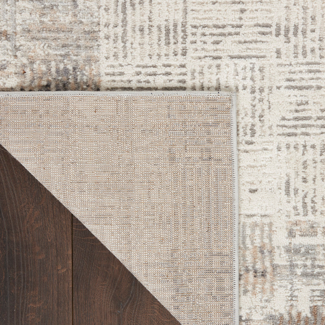 Adriao Geometric Gray/Ivory Area Rug Wade Logan® Rug Size: Rectangle 5'3" x 7'3"