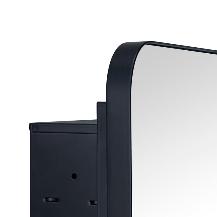 Haslem Recessed Framed Medicine Cabinet with Mirror and Adjustable Shelves Latitude Run® Size: 18" H x 14" W x 4.96" D Finish: Black