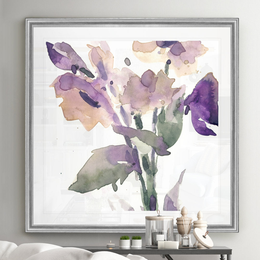 Garden Blooms II' Painting on Canvas Etta Avenue™ Size: 26.5" H x 26.5" W x 1.5" D Format: Silver Framed