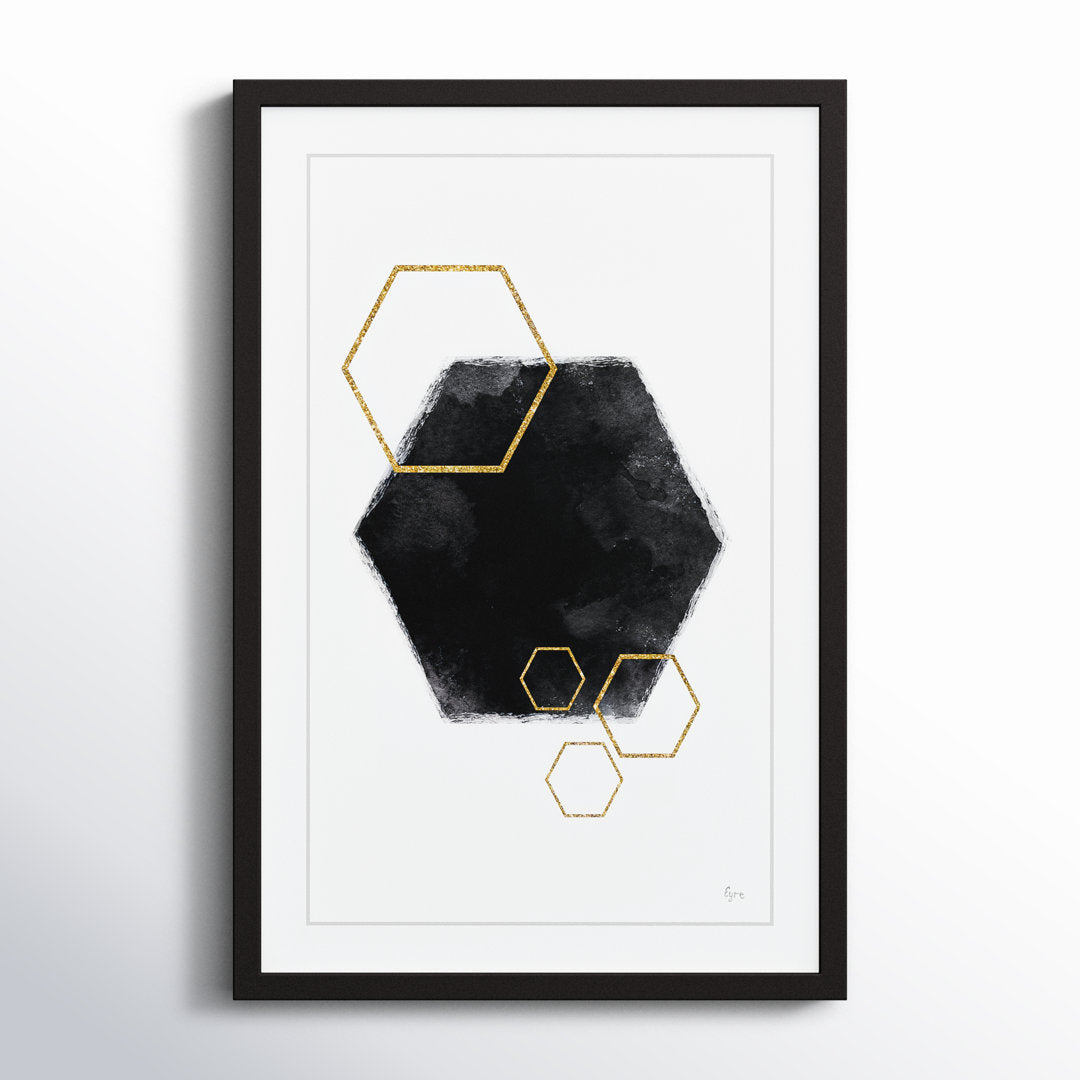 Black Hole Hexagon by Eyre Tarney Picture Frame  Print Etta Avenue™ Teen Size: 24" H x 16" W x 1.5" D