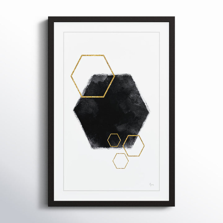 Black Hole Hexagon by Eyre Tarney Picture Frame  Print Etta Avenue™ Teen Size: 24" H x 16" W x 1.5" D