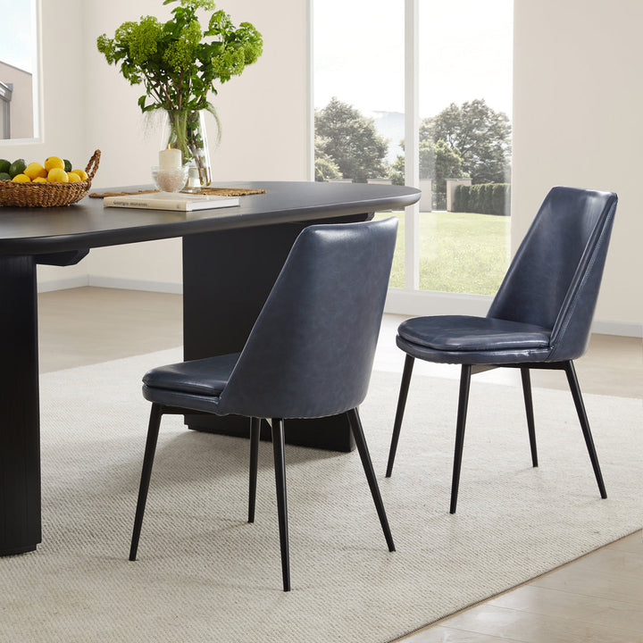 Betzalel Upholstered Parsons Chair (Set of 2) Wade Logan® Upholstery Color: Navy