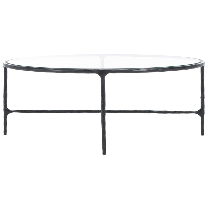 Evelynn 4 Legs Coffee Table Joss & Main Table Base Color: Black, Table Top Color: Clear