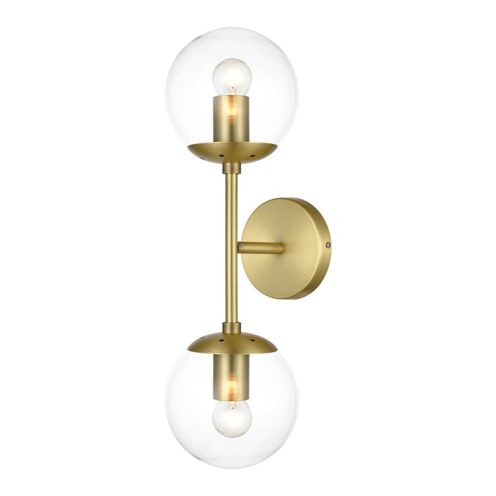 Cournoyer 2-Light Dimmable Wallchiere George Oliver Shade Color: Clear Finish: Brushed Brass