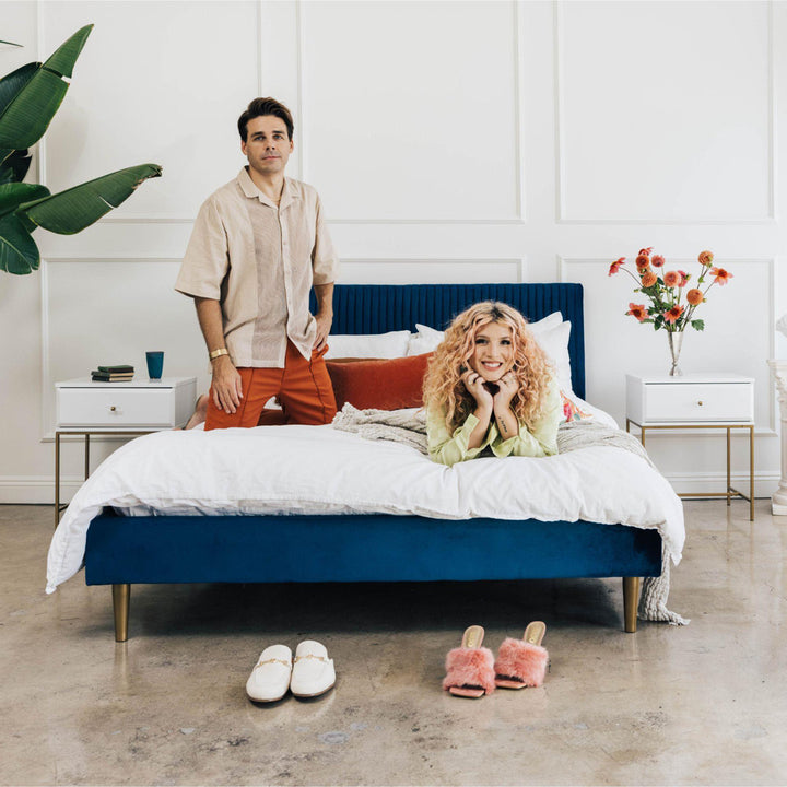 Daphne Upholstered Low Profile Platform Bed Mr. Kate Color: Olive Green Velvet Size: Full