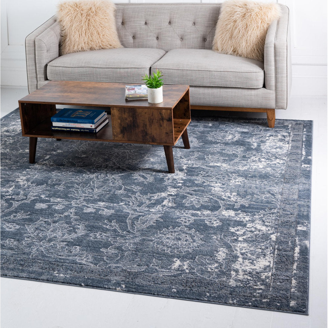 Charters Towers Oriental Blue Area Rug Langley Street® Rug Size: Square 7'10"