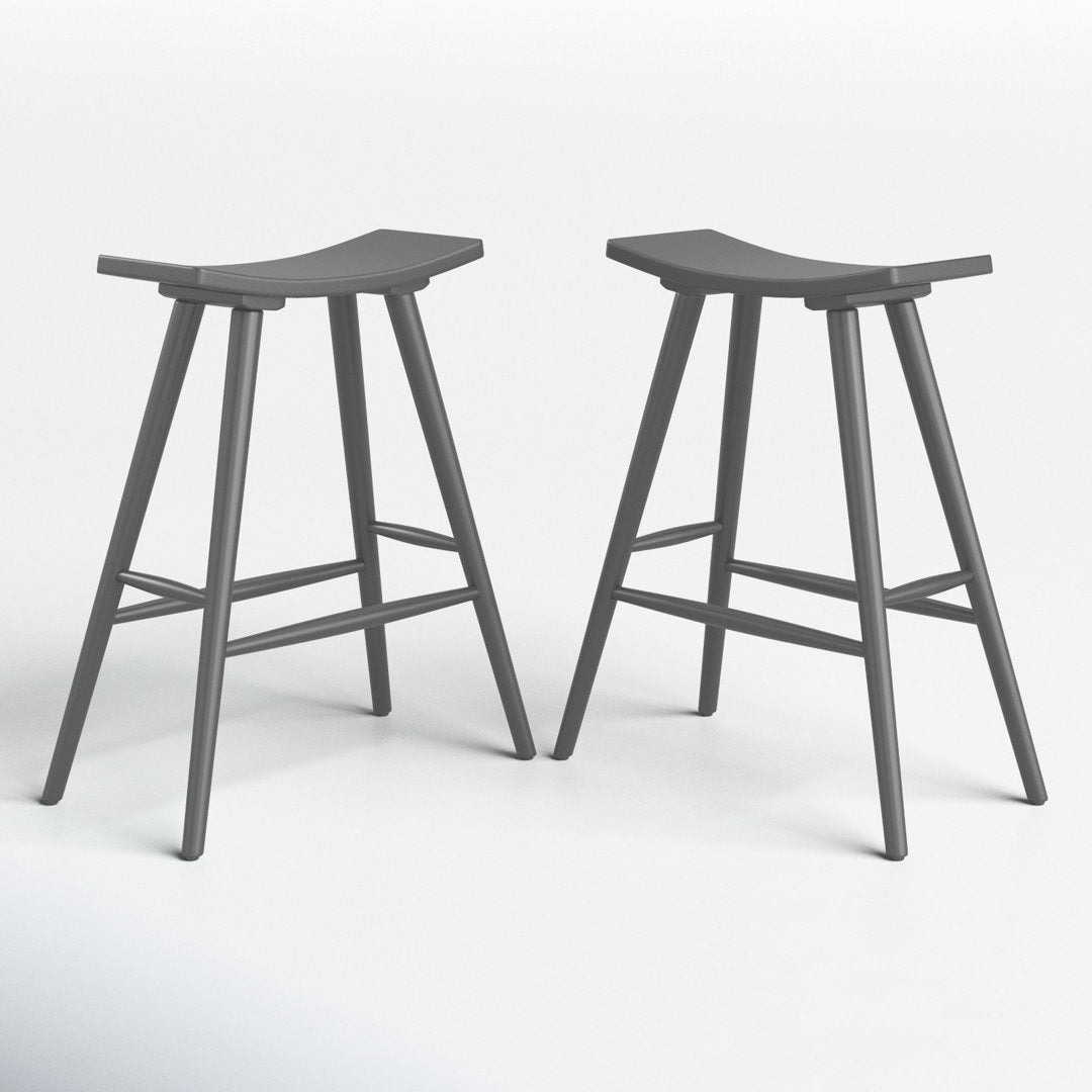 Ashray Solid Wood 24.25" Counter Stool (Set of 2) Wade Logan® Color: Gray