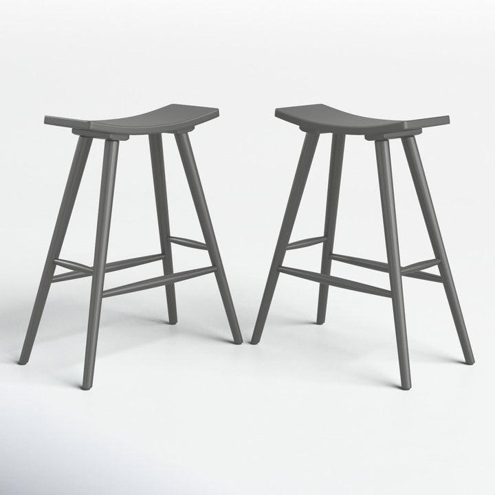 Ashray Solid Wood 24.25" Counter Stool (Set of 2) Wade Logan® Color: Gray