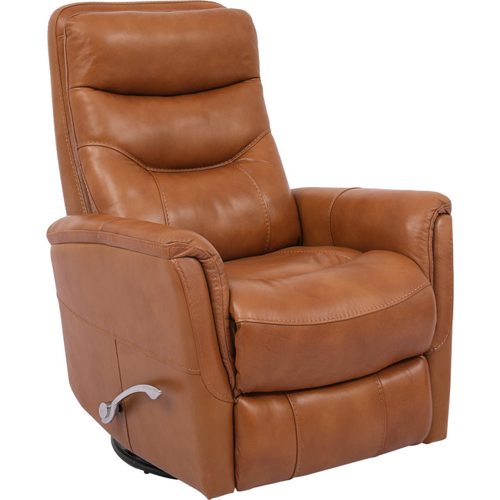 30" Top Grain Leather Manual Swivel Glider Recliner with Flared Arms Red Barrel Studio® Upholstery Color: Butterscotch Genuine Leather
