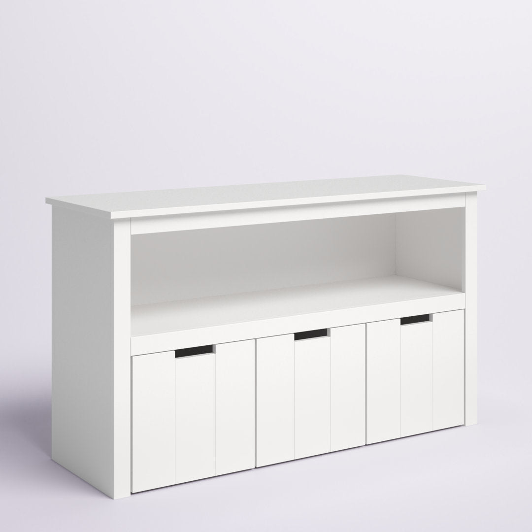 Bayze Bookcase with Removable Drawers, White Wade Logan® Wheels: Spinning Wheels