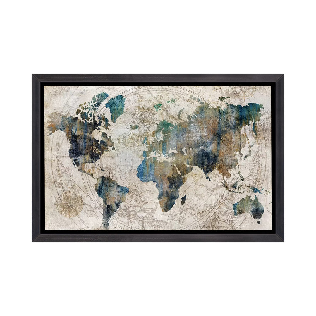 Celestial Map by Isabelle Z - Painting Print The Twillery Co.® Size: 40" H x 60" W x 1.5" D Format: Distressed Black Framed Canvas