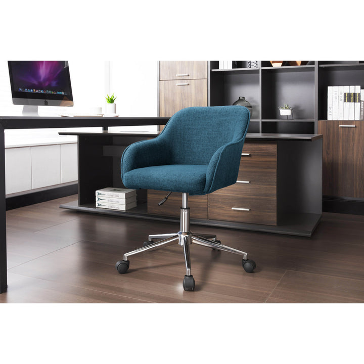Alcaraz Fabric Office Chair with Chrome Base Mack & Milo™ Upholstery Color: Blue
