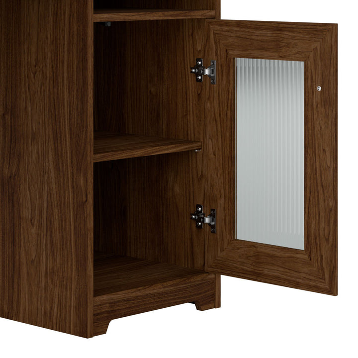 Shelonda L-Shape Executive Desk with Hutch Latitude Run® Color: Modern Walnut