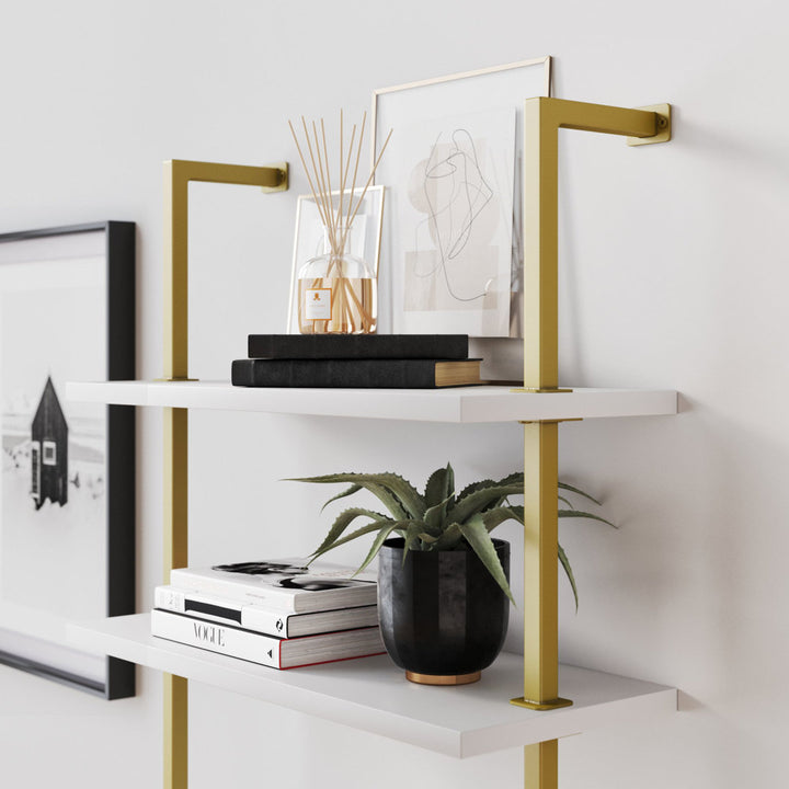 Chira Leaning/Ladder Desk Trent Austin Design® Color (Top/Frame): White/Gold