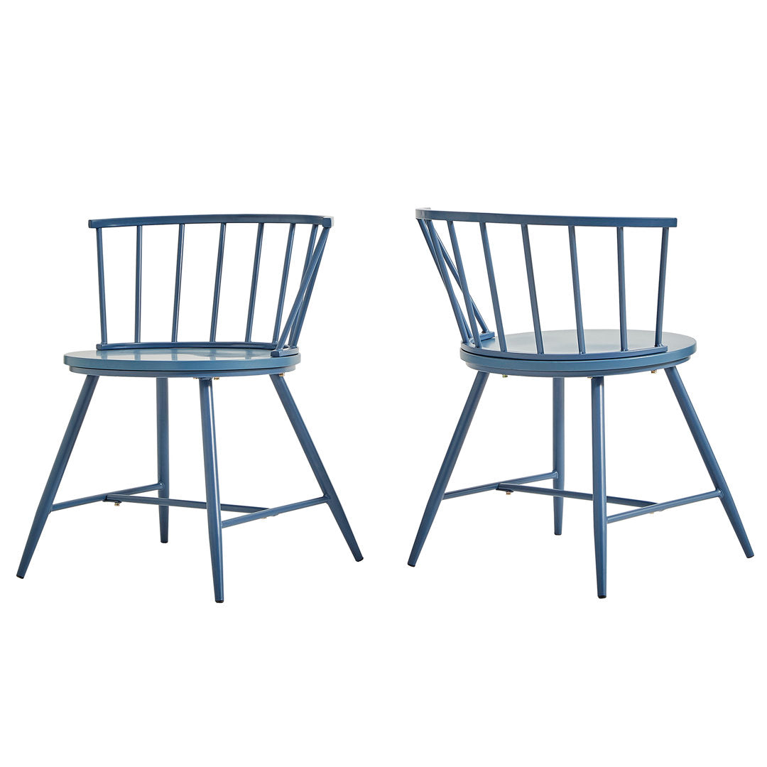 Johanna Metal Side Chair (Set of 2) Laurel Foundry Modern Farmhouse® Color: Bluesteel