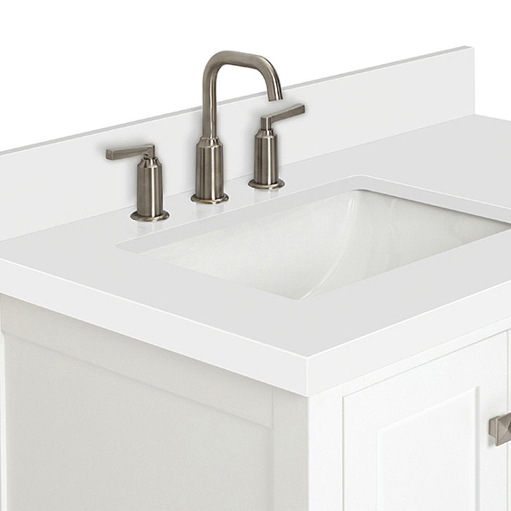 Amariani 37" Single Bathroom Vanity Set Latitude Run® Base Finish: White, Hardware Finish: Satin Nickel