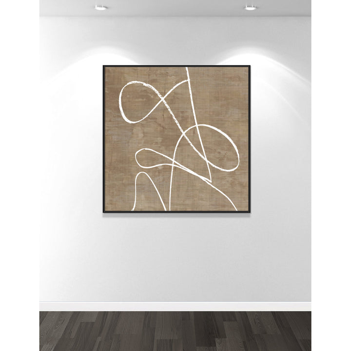 Swooping Lines - Floater Frame Painting on Canvas Joss & Main Size: 46.5" H x 46.5" W x 2" D Format: Black