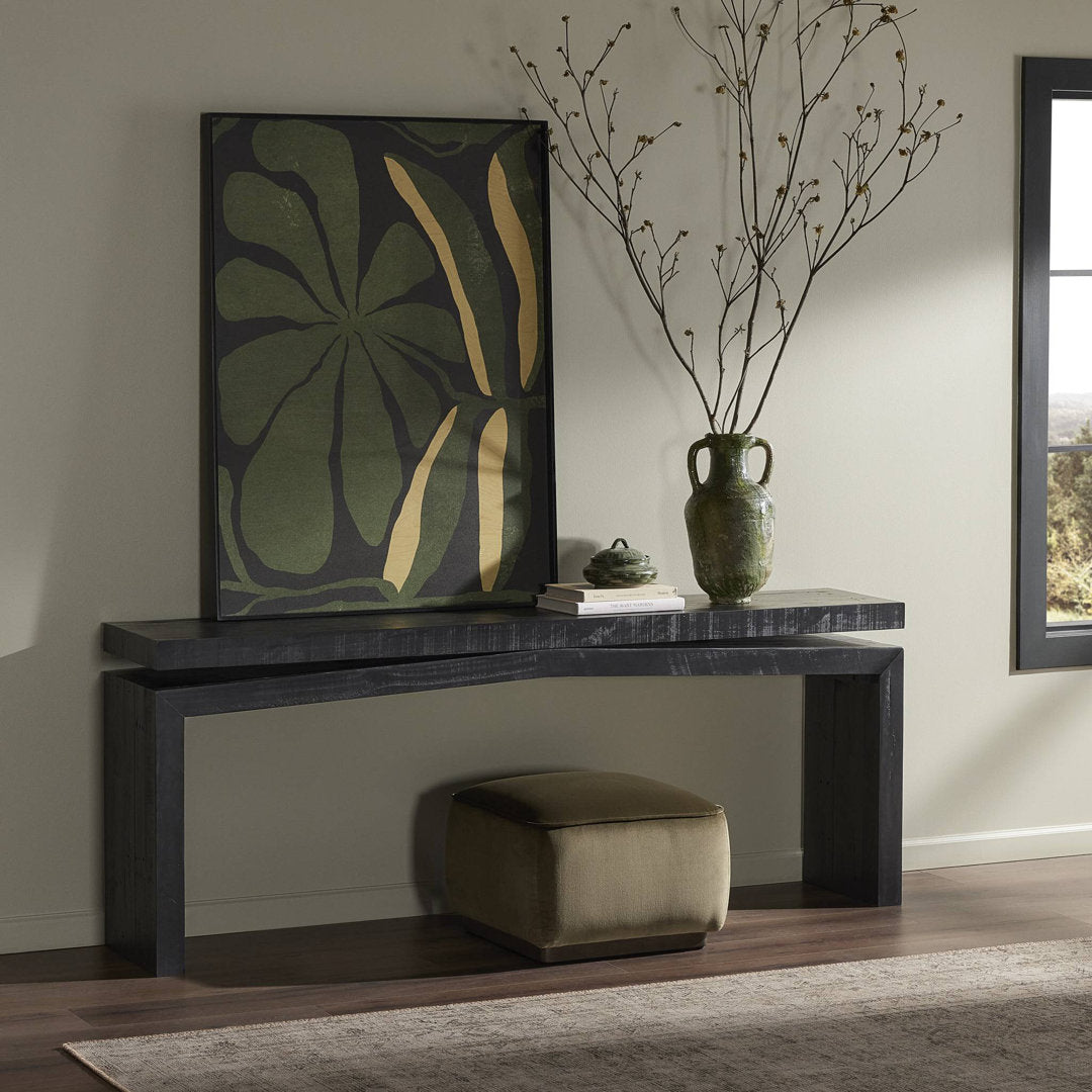 Henn Solid Wood Console Table Birch Lane™ Color: Aged Black Pine