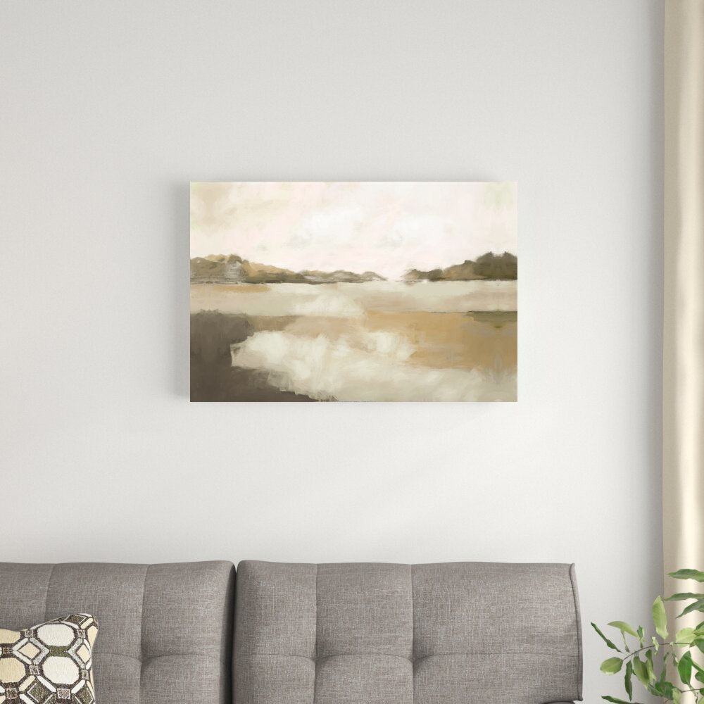 Sepia Landscape - Wrapped Canvas Painting Print Winston Porter Size: 20" H x 30" W