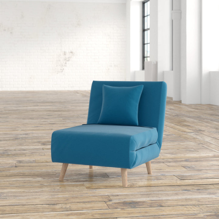 Melany 30" Convertible Chair Bed Mercury Row® Teen Fabric: Teal Polyester Blend