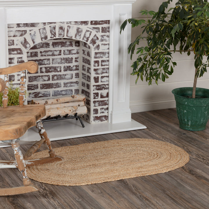 Charbonneau Braided Jute Natural Tan Area Rug Bay Isle Home™ Rug Size: Oval 2'3" x 4'