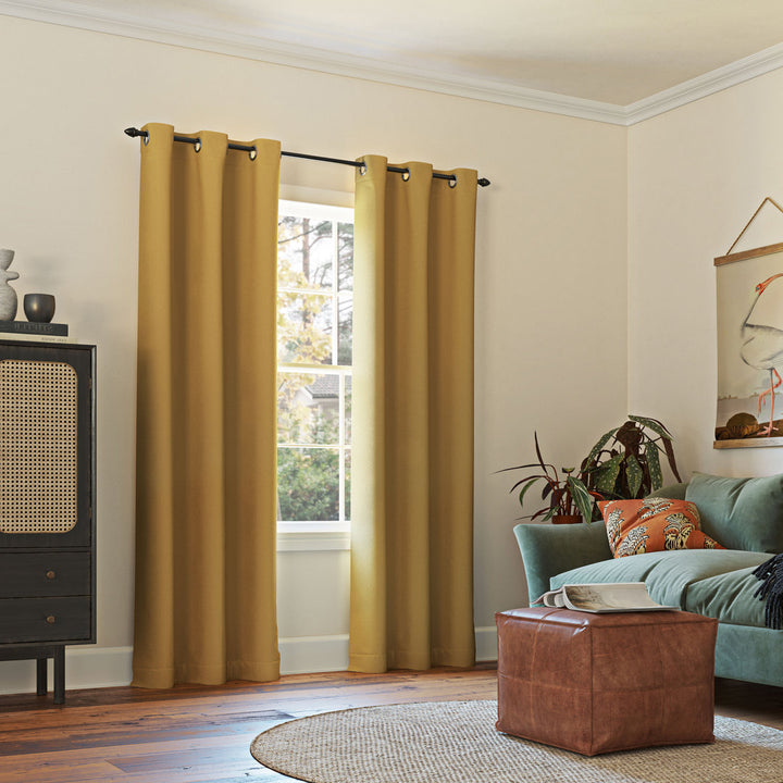 Wayfair Basics Blackout Grommet Curtain Panel Wayfair Basics® Curtain Color: Gold Size per Panel: 40" W x 63" L