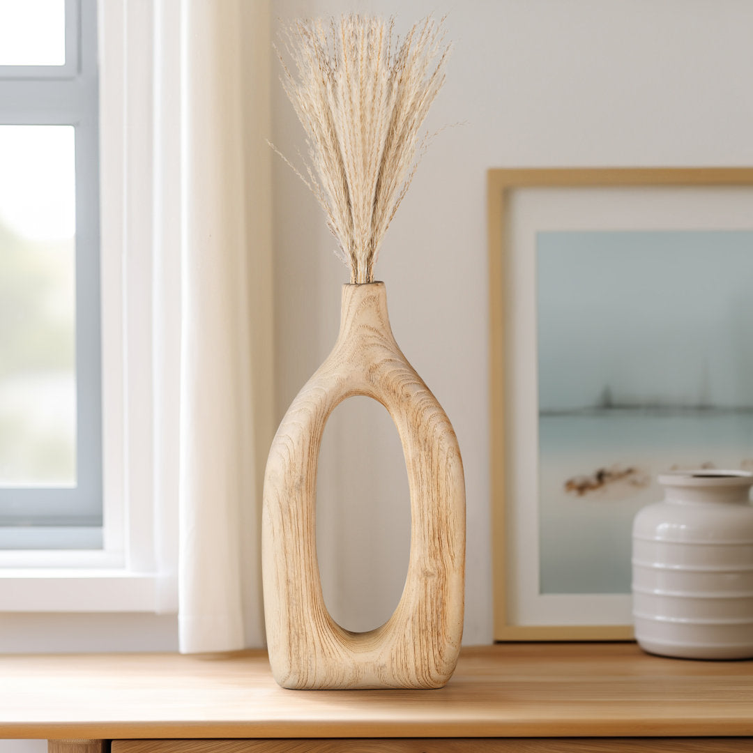 Cut-out Vase, Paulownia Woo, Decorative Rustic Vase for Wedding Centerpieces and Tabletop Decor Joss & Main Color: Brown