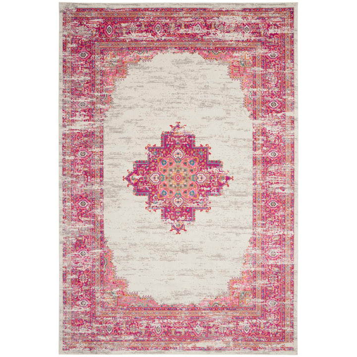 Abbate Oriental Ivory/Pink Indoor Area Rug Mercury Row® Rug Size: Rectangle 10' x 14'