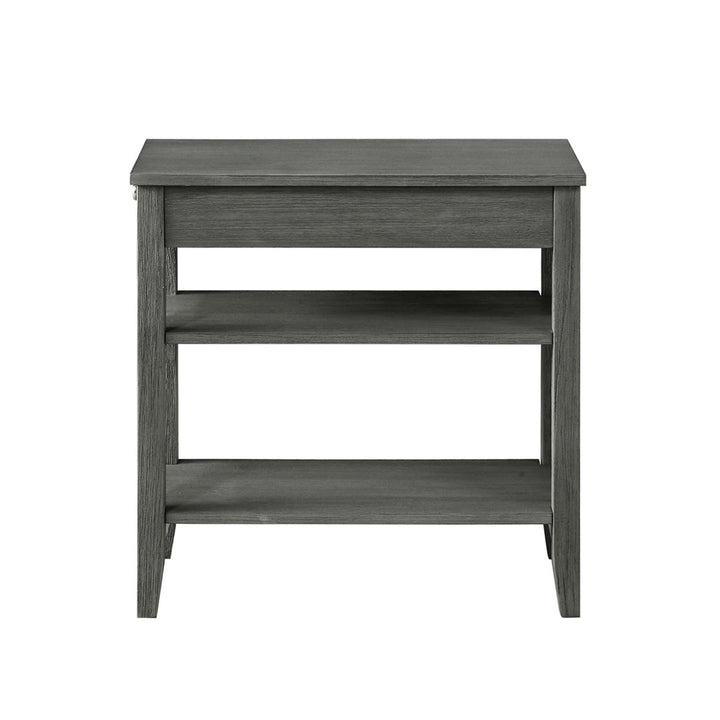Carbin End Table with Drawer and Shelves Winston Porter Color: Dark Gray Wirebrush