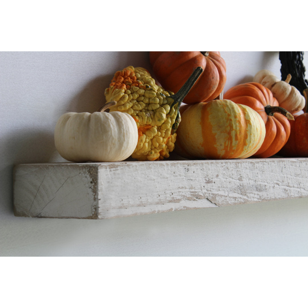 Joao 2 Piece Solid Wood Floating Shelf with Reclaimed Wood Gracie Oaks Size: 2" H x 24" W x 7" D Finish: White Washed