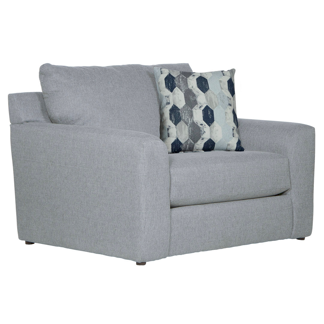 Brytanni Upholstered Chair And A Half with Comfort Coil Seating and 1 Included Accent Pillow Wade Logan® Body Fabric: Blue 100% Polyester