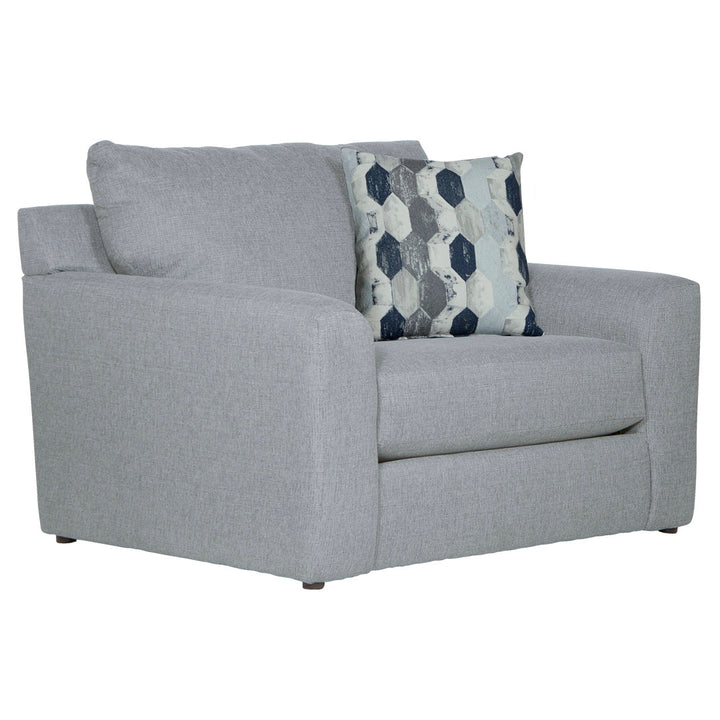 Brytanni Upholstered Chair And A Half with Comfort Coil Seating and 1 Included Accent Pillow Wade Logan® Body Fabric: Blue 100% Polyester