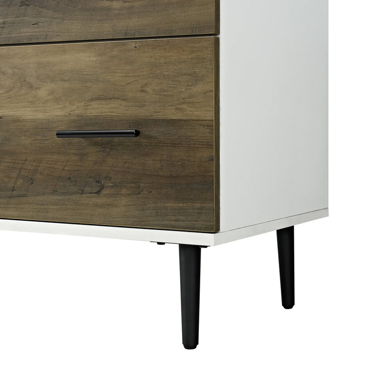 Catt 52" Wide 6 Drawer Dresser Mercury Row® Color: White/Rustic Oak