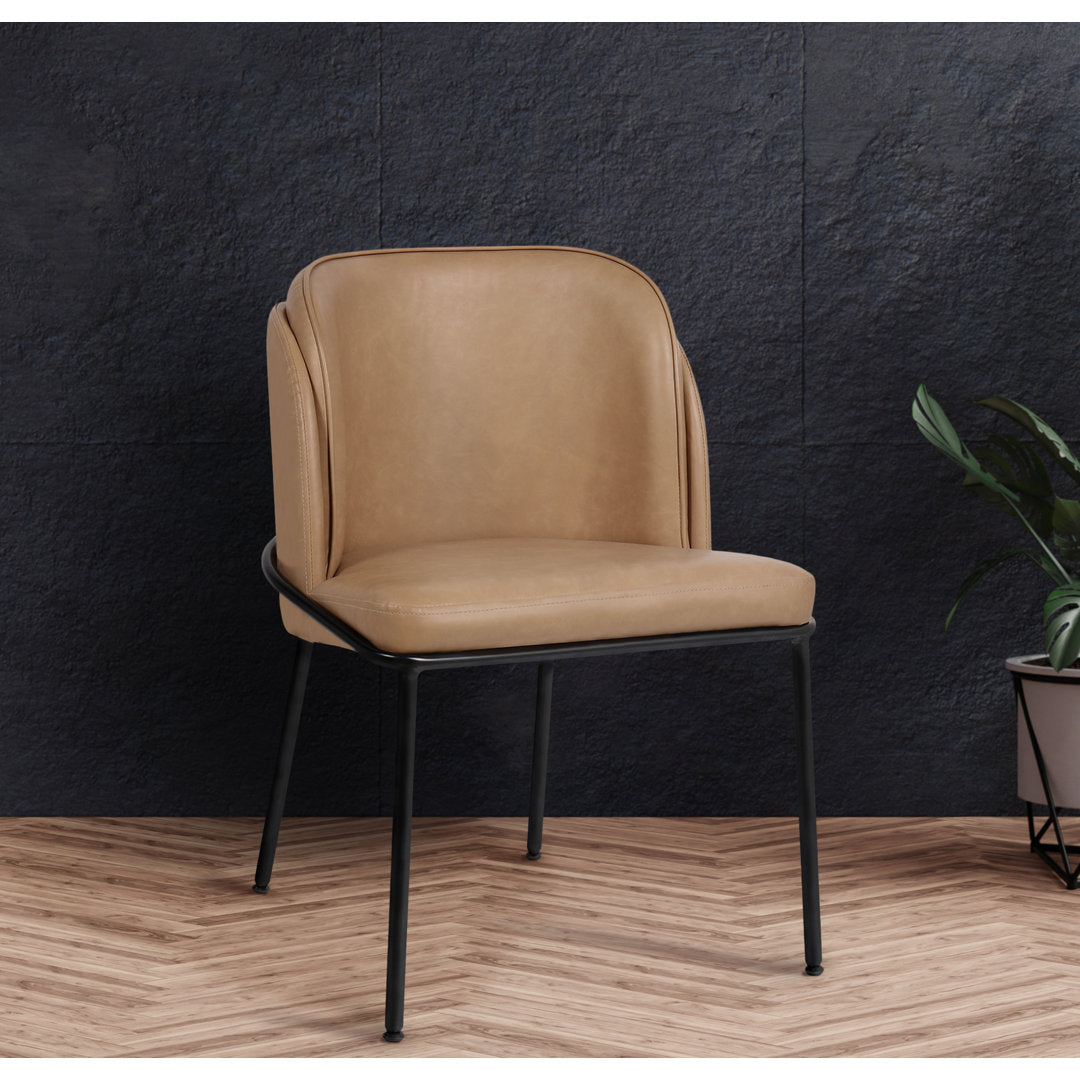 Philpott Faux Leather Dining Chair, Set Of 2 (Set of 2) Trent Austin Design® Upholstery Color: Tan