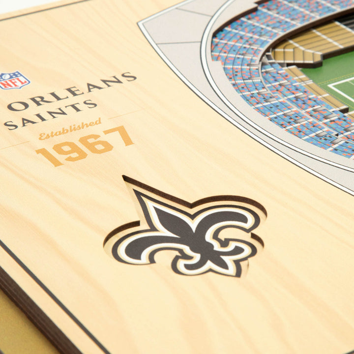 NFL 5-Layer Stadiumview Wall Art YouTheFan Color: Teal NFL Team: New Orleans Saints