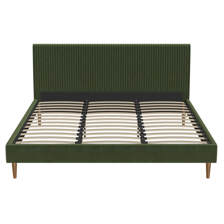Daphne Upholstered Low Profile Platform Bed Mr. Kate Color: Olive Green Velvet Size: King