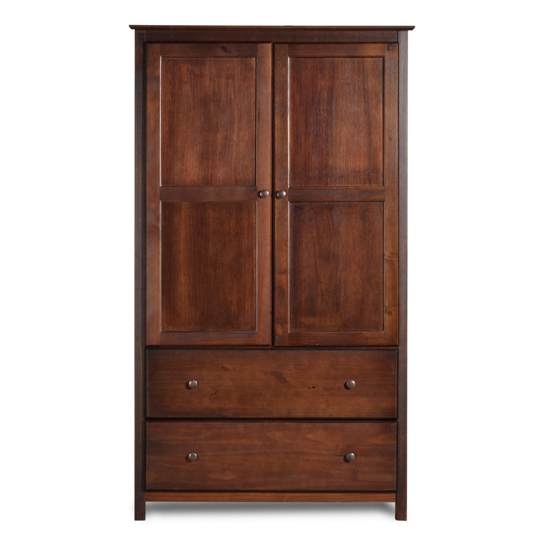 Shaker Wardrobe Armoire Grain Wood Furniture Color: Cherry
