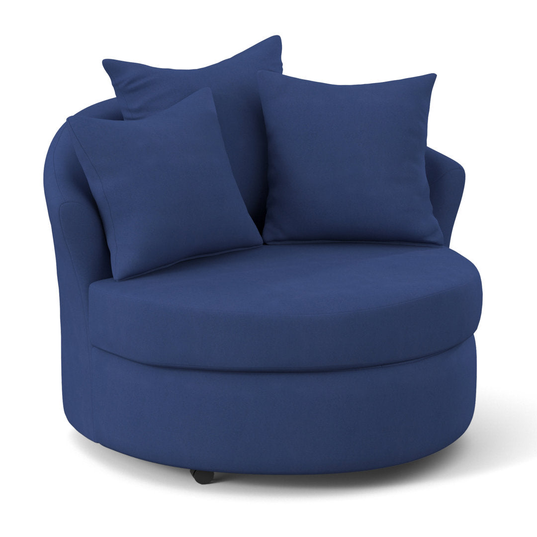 Alsup Barrel Chair Andover Mills™ Fabric: Bulldozer Cobalt