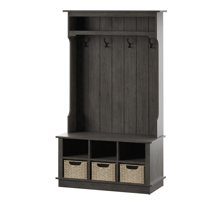 Bridget Hall Tree with Open Storage Sand & Stable™ Color: Weathered Gray