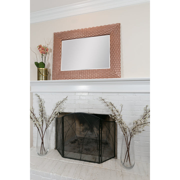 Toombs Rectangle Weave Wall Mirror Brayden Studio® Finish: Rose Gold
