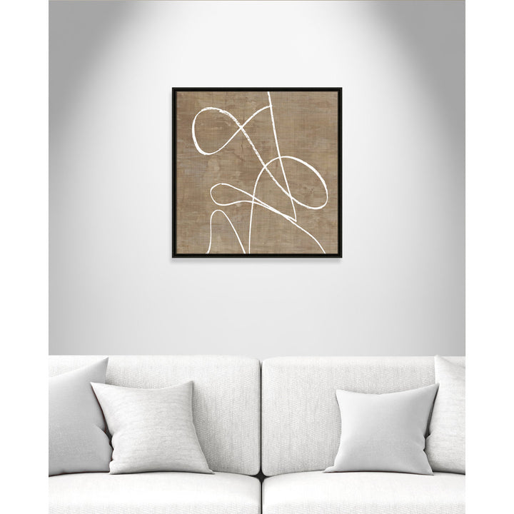 Swooping Lines - Floater Frame Painting on Canvas Joss & Main Size: 25.5" H x 25.5" W x 2" D Format: Espresso
