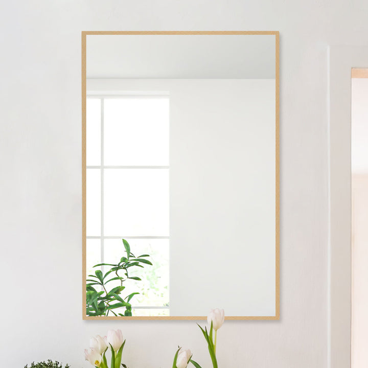 Beunca Metal Framed Bathroom Vanity Mirror Winston Porter Size: 32" x 24" Finish: Gold