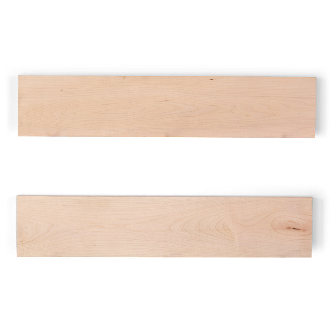 Bridgecliff 2 Piece Poplar Solid Wood Floating Shelf (Set of 2) Rosalind Wheeler Size: 1.38" H x 48" W x 6" D Finish: Natural