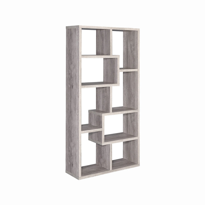 Adwolf 70.75" H x 35" W Geometric Bookcase Wade Logan® Color: Gray