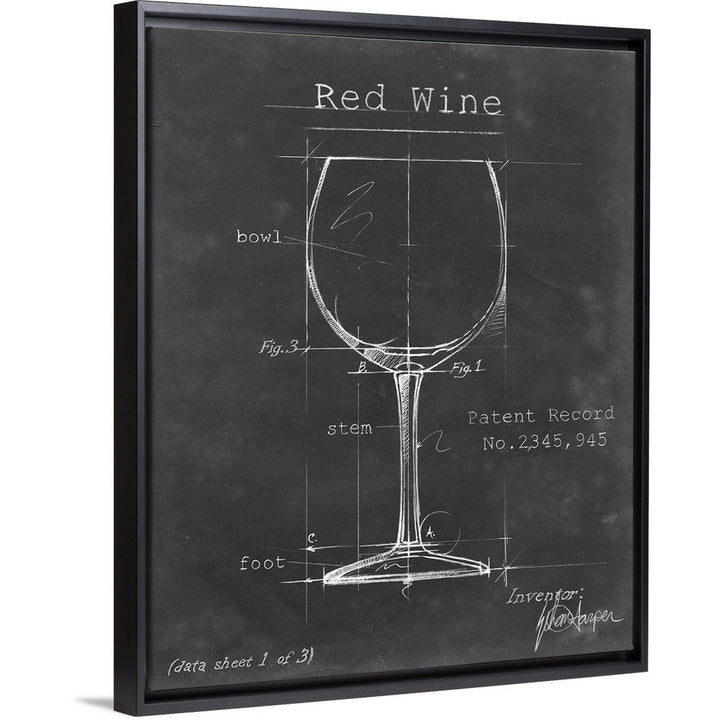 Barware Blueprint III - Graphic Art Print on Canvas 17 Stories Size: 21.7" H x 17.7" W x 1.75" D Format: Black Floater Frame