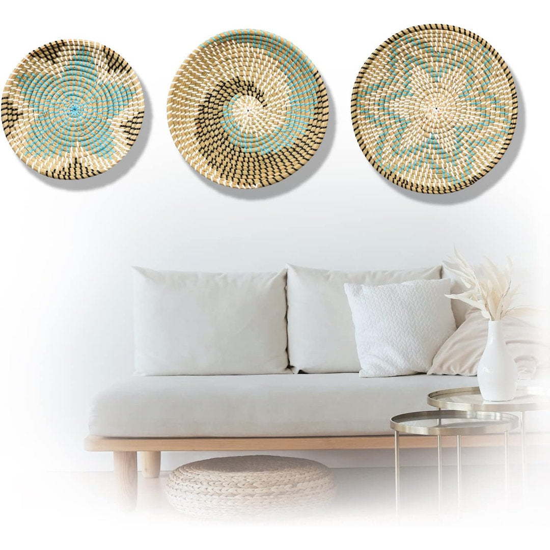 3 Piece Seagrass African Basket Wall Décor Set Bungalow Rose