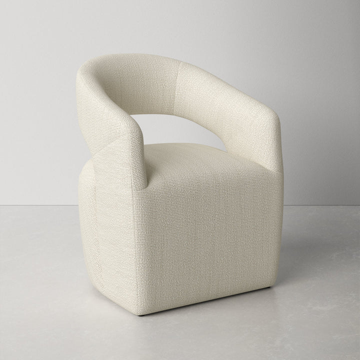 Camino Performance Fabric Rolling Arm Chair AllModern Upholstery Color: Off White Boucle