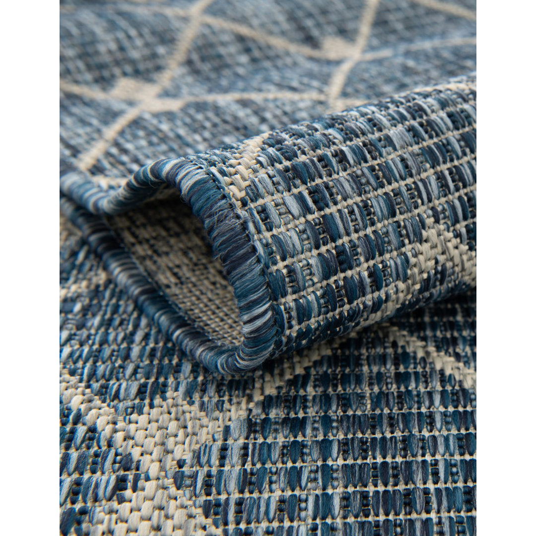 Innsbrook Southwestern Power Loom Teal Indoor/Outdoor Area Rug Laurel Foundry Modern Farmhouse® Rug Size: Square 12'